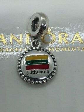 ✨🔥Pandora Lithuania Flag Dangle Charm